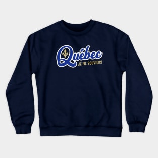 Quebec Je me souviens Canada Classic Athletic Script Dark Blue Crewneck Sweatshirt